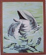 Раскраска (картина) по номерам на холсте. Дельфины